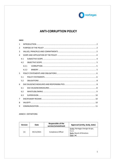 Política de Anticorrupción