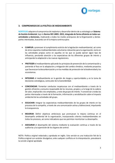 Certificado de medio ambiente