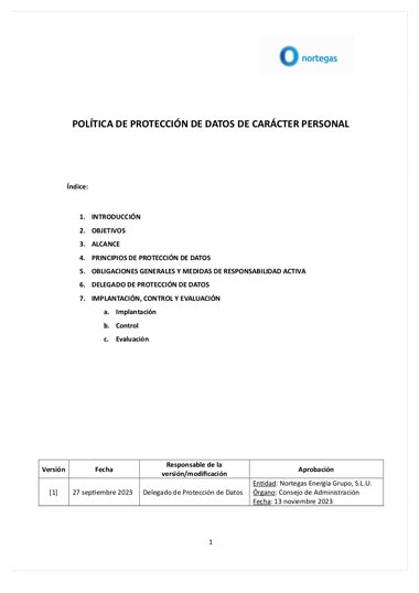 política de PROTECCIÓN DE DATOS